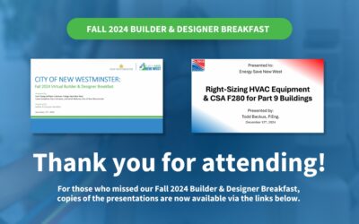 Presentations from 2024 Fall Builder and Designer Breakfast